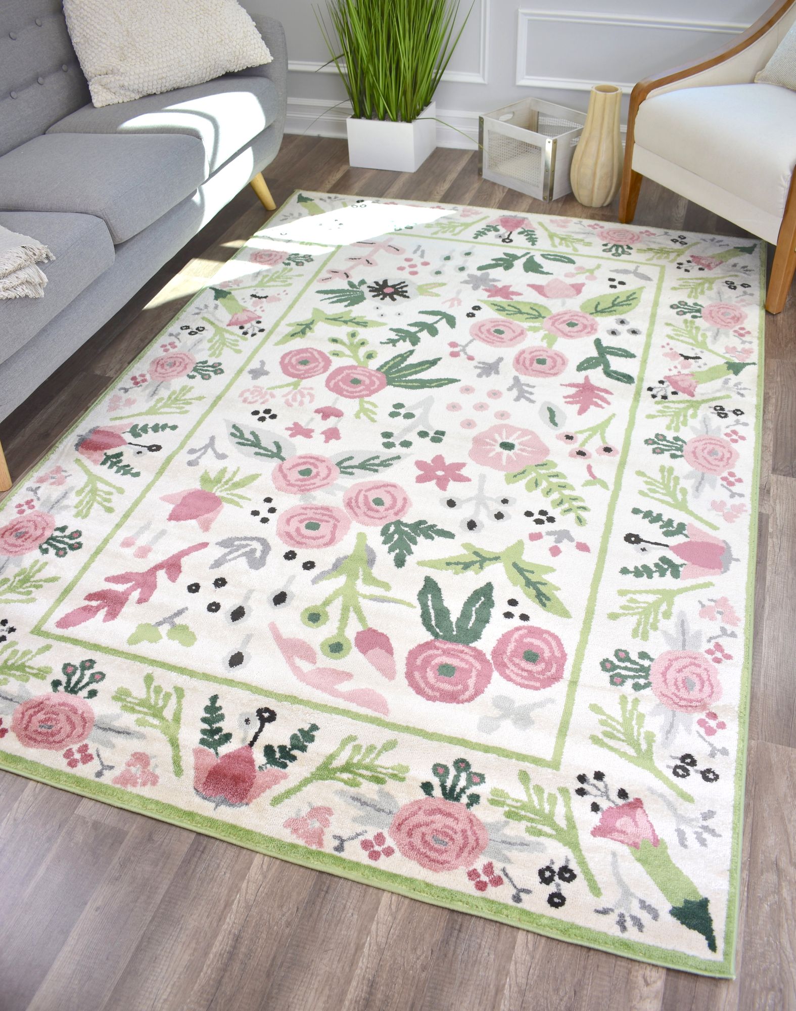 Valentina Gardenia Pink Ivory - Rugs America